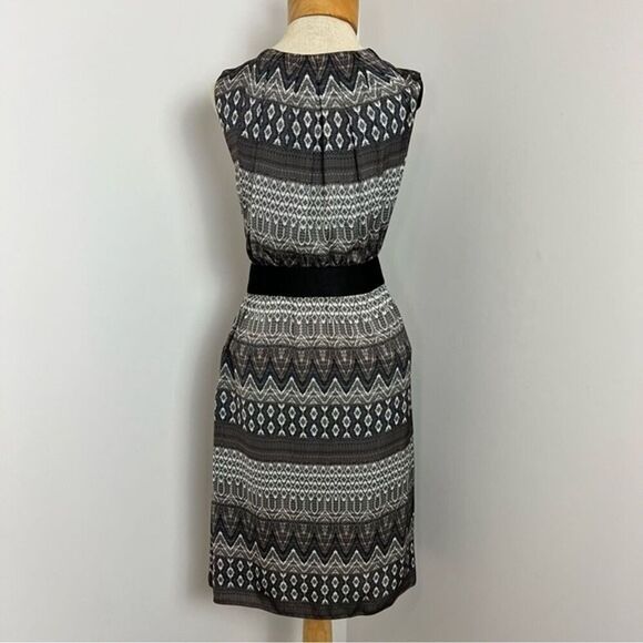 L'AGENCE Printed Gray White Sleeveless Midi Dress size 0 (0276) - Picture 4 of 5